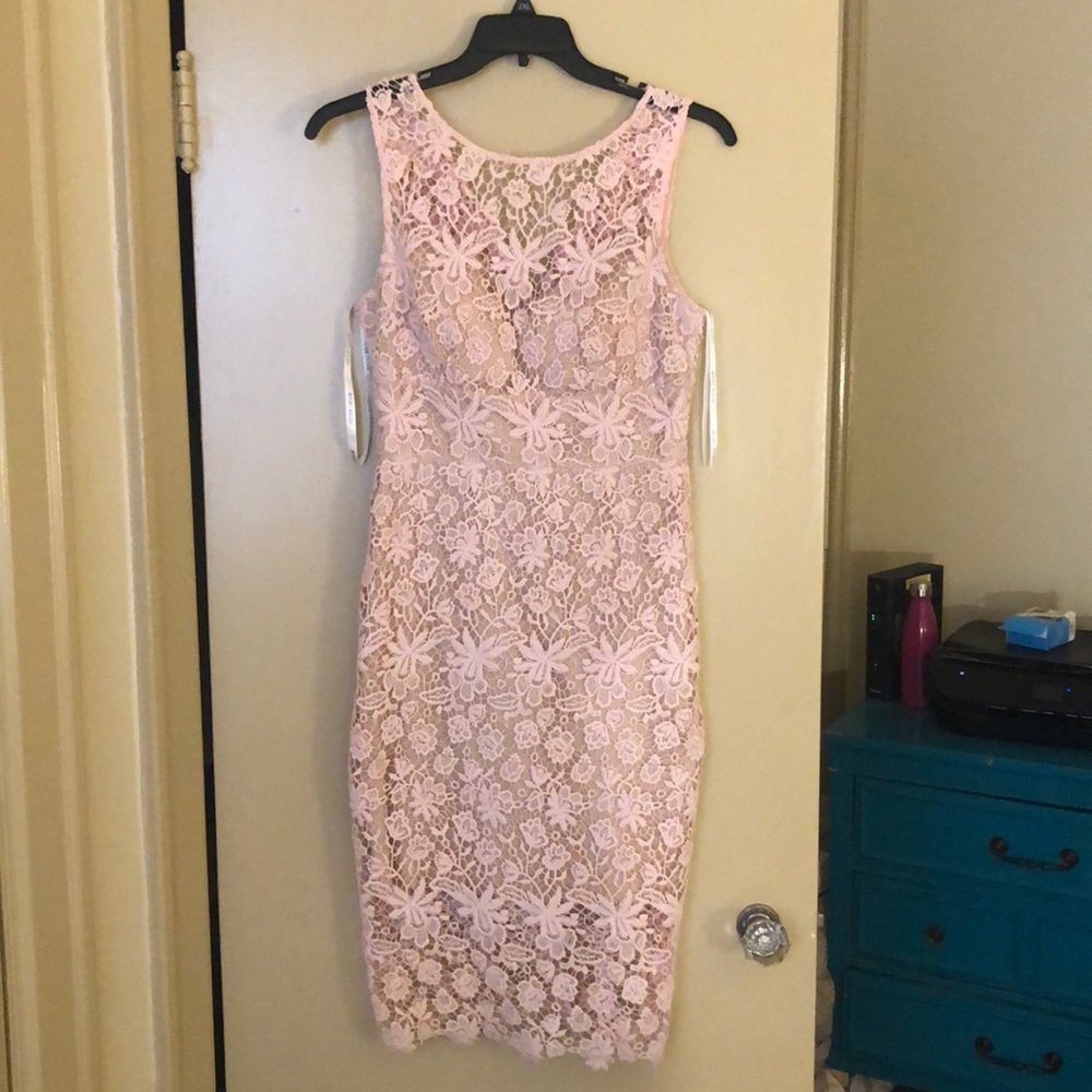 Cute lace light pink dress!